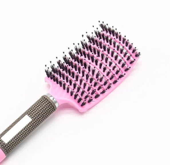 Detangling Hair Brush with Curved Bristle Design
