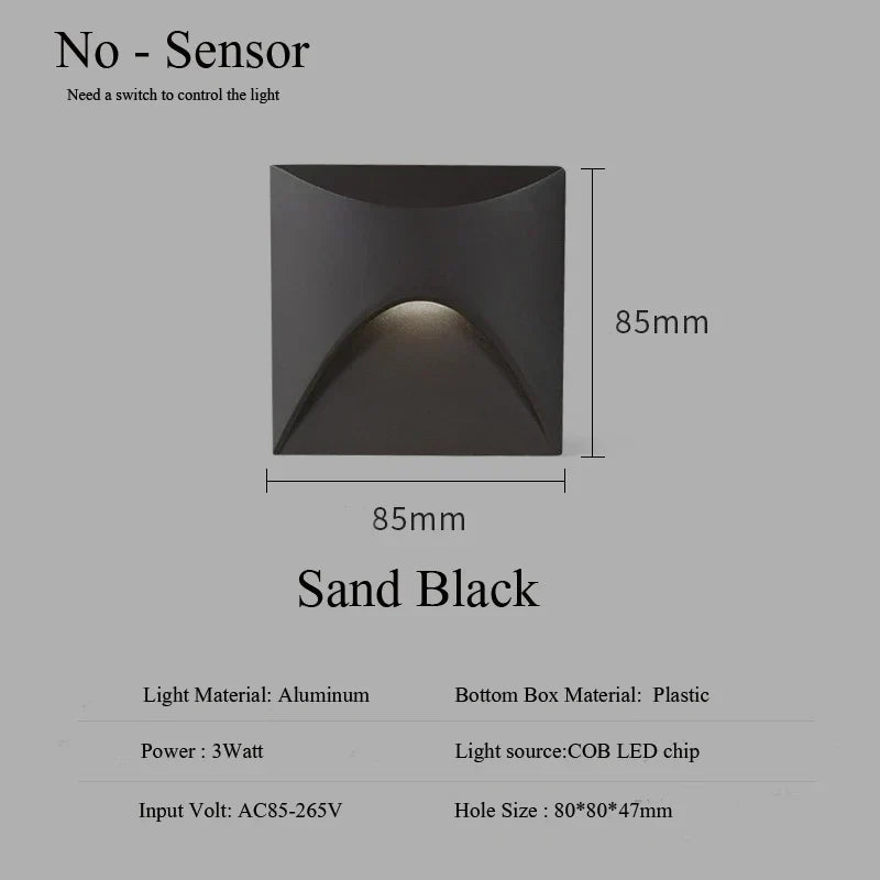 Waterproof IP65 LED Recessed Wall Light – 3W Step Light