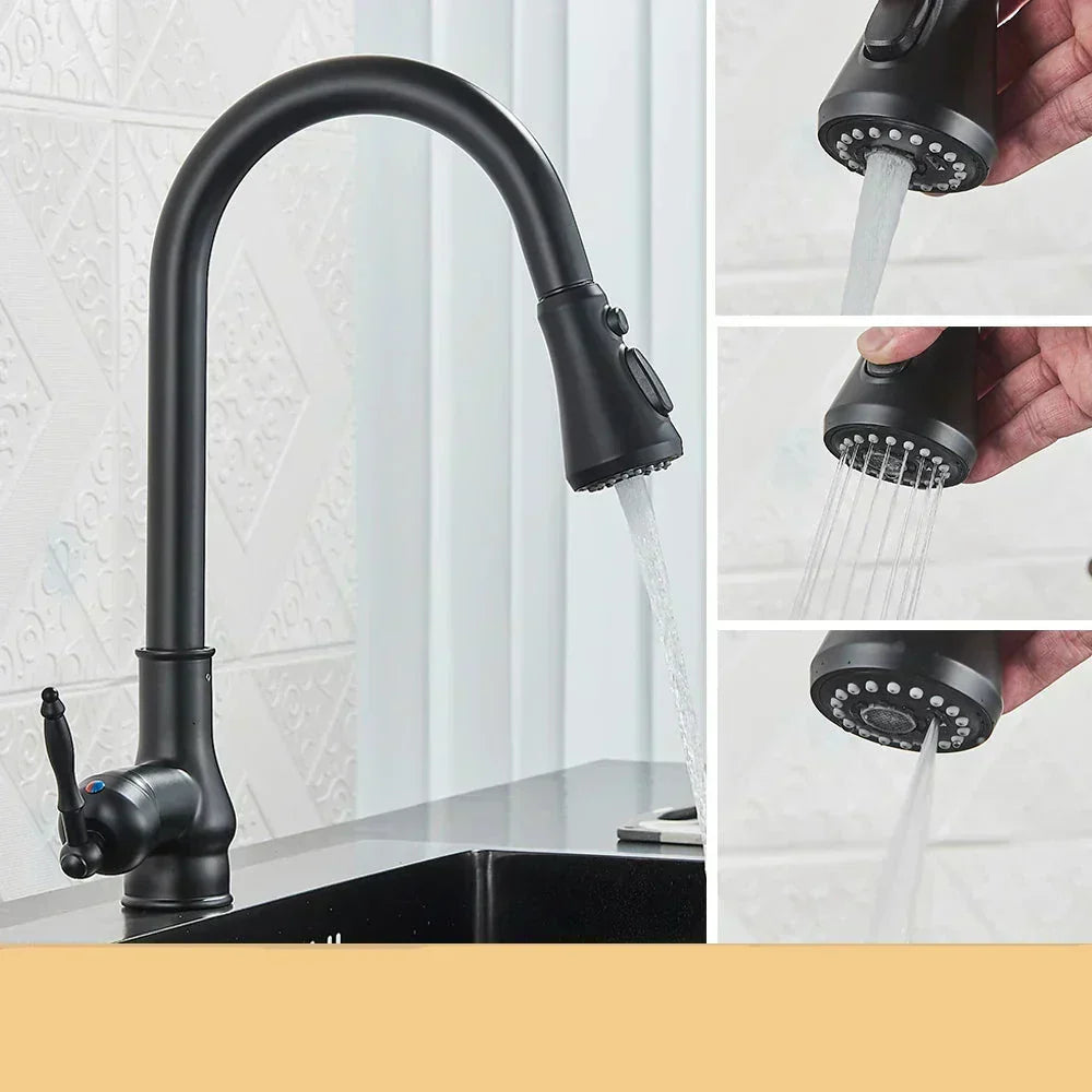 VintageTap Antique Brass Kitchen Mixer Tap, Swivel Spout