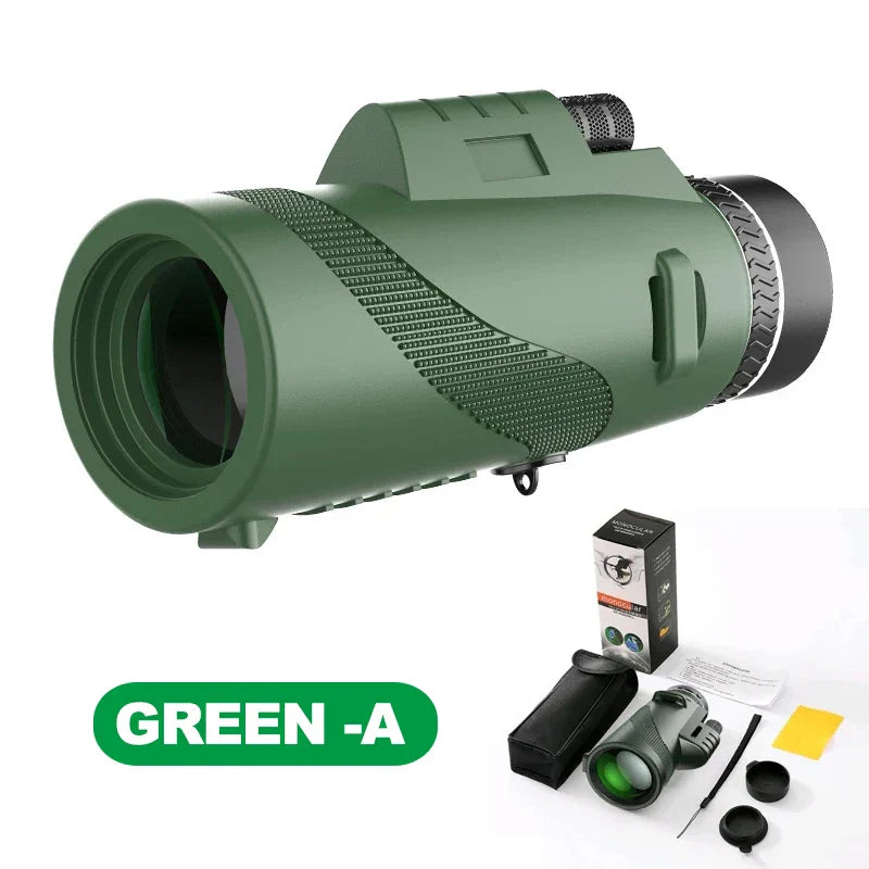 Professional Monocular Telescope - 80x Magnification BAK4 Prism