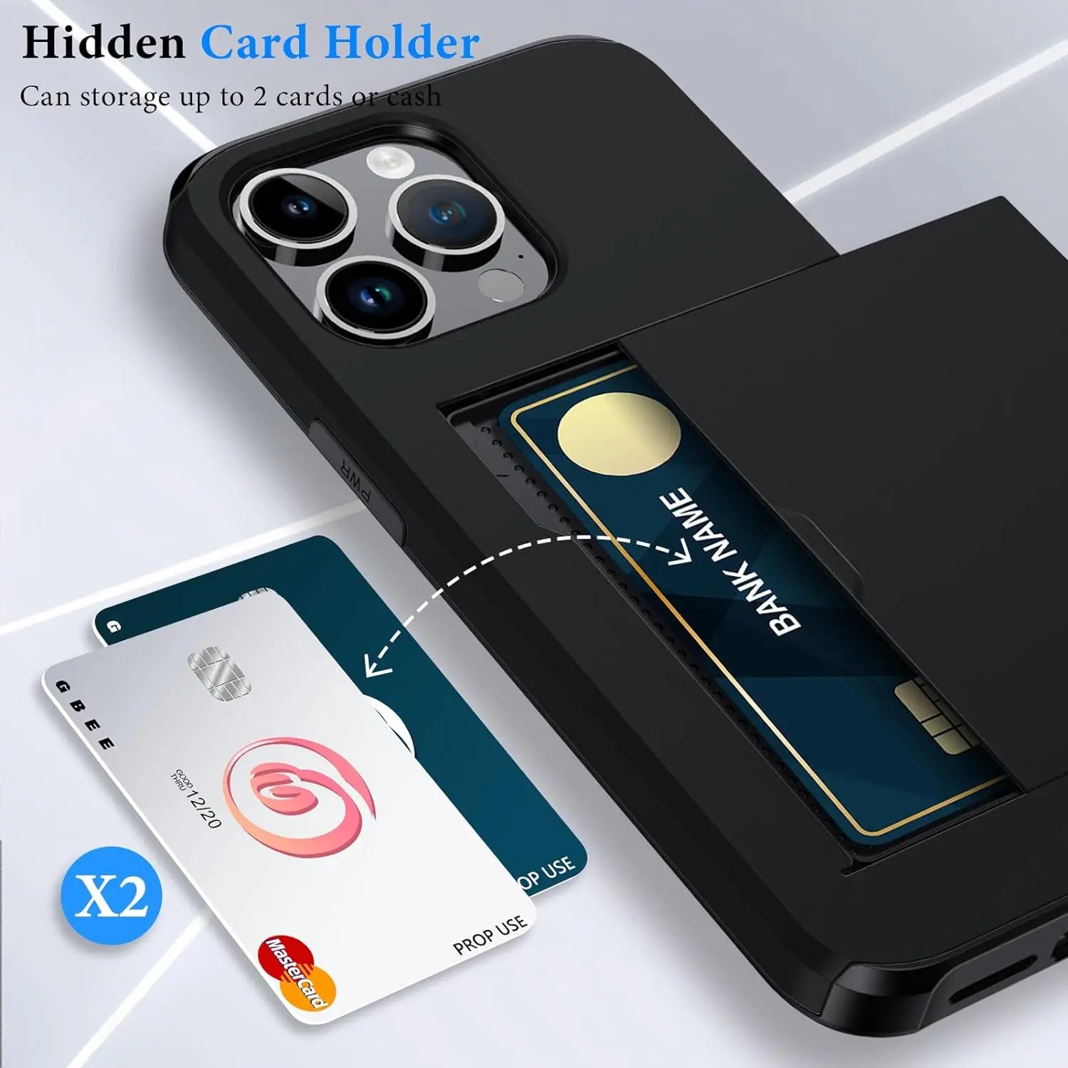 iPhone Case with Card Holder, Slim Protective Wallet Case