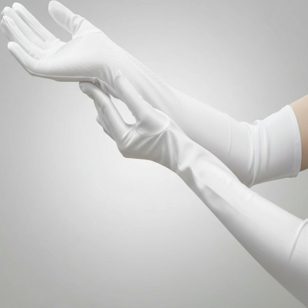 Satin Opera Gloves, Long Elbow-Length Evening Gloves