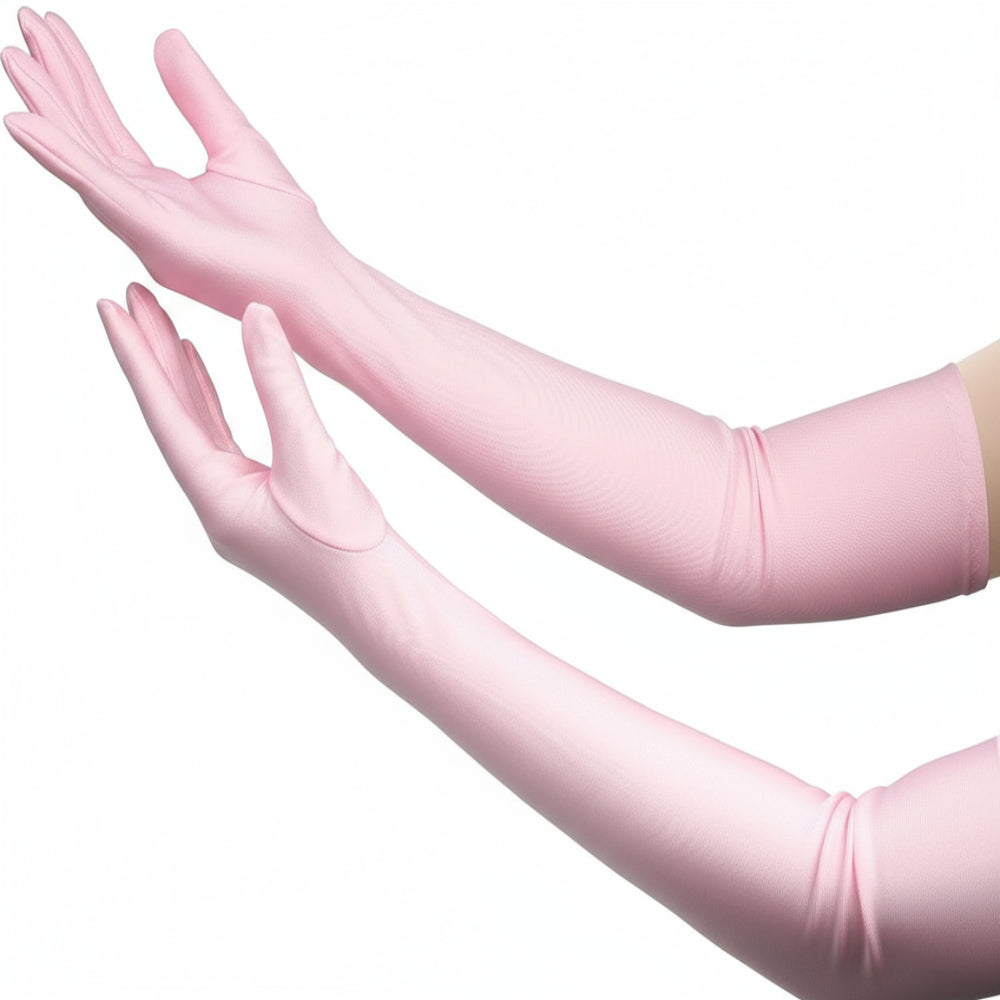 Satin Opera Gloves, Long Elbow-Length Evening Gloves