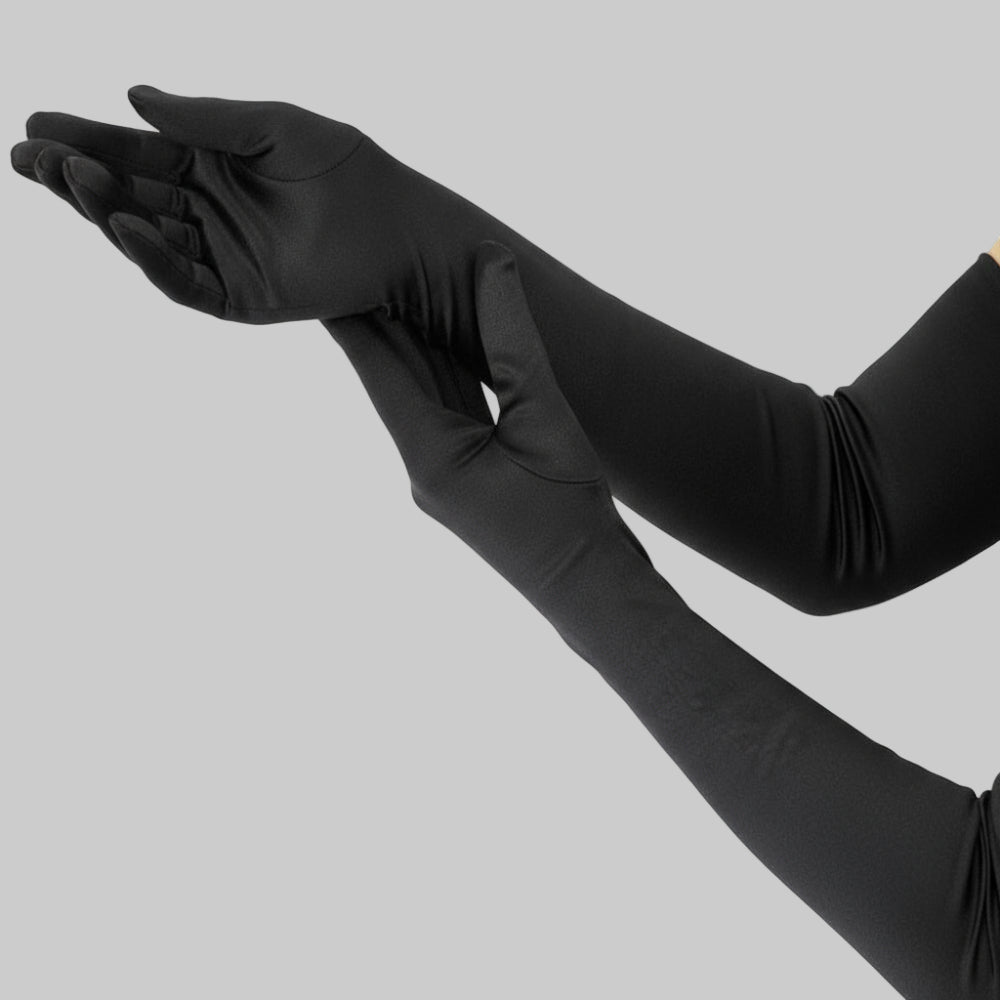 Satin Opera Gloves, Long Elbow-Length Evening Gloves