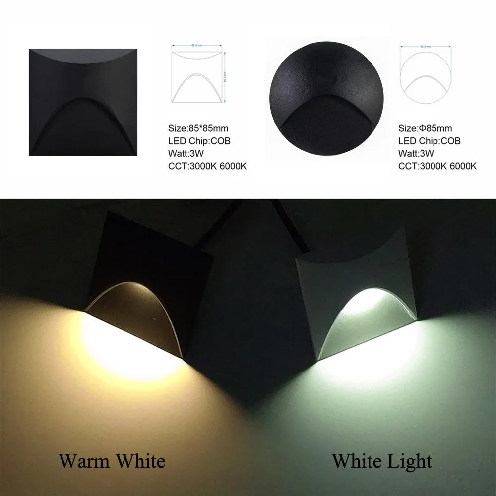 Waterproof IP65 LED Recessed Wall Light – 3W Step Light