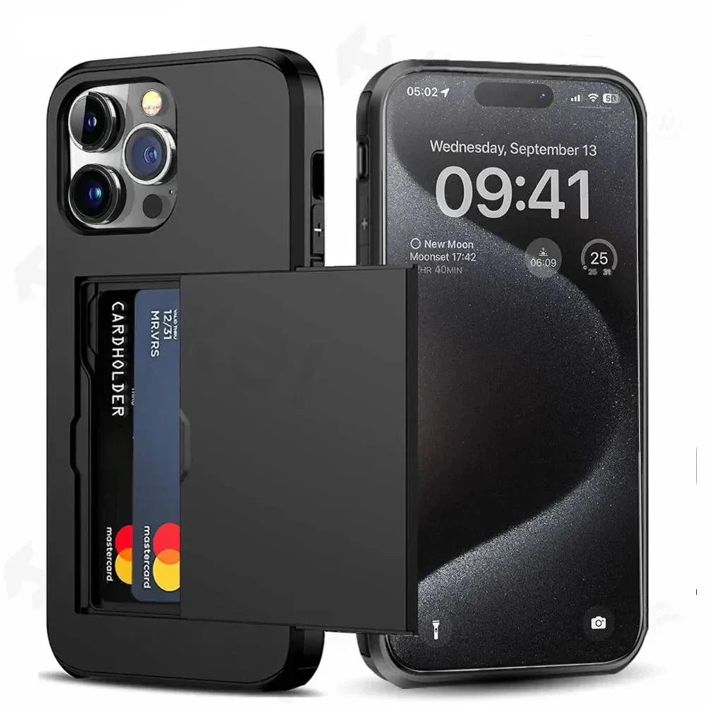 iPhone Case with Card Holder, Slim Protective Wallet Case