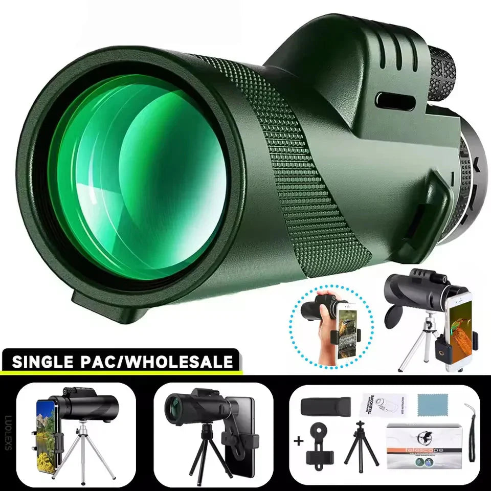 Professional Monocular Telescope - 80x Magnification BAK4 Prism