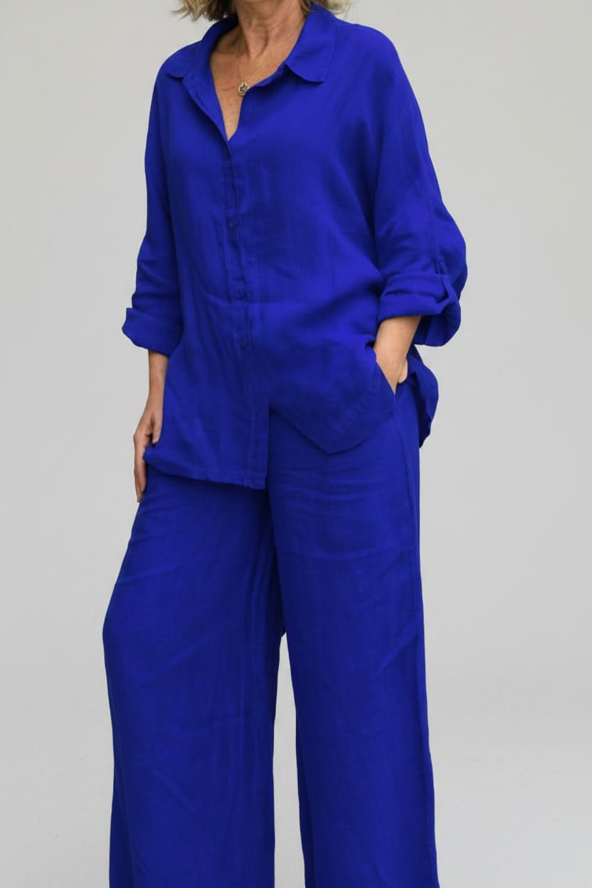 Wide Leg Matching Co-Ord Outfit Set for Effortless Style