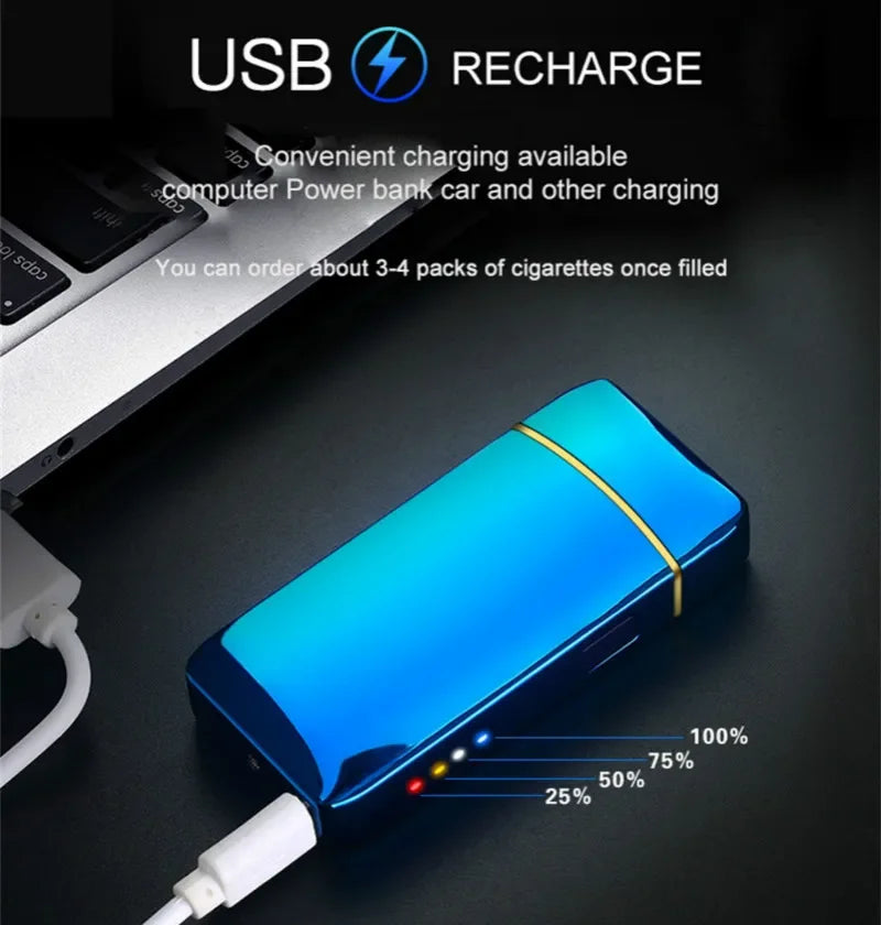 Rechargeable Plasma Arc Lighter – Windproof Double Arch Design