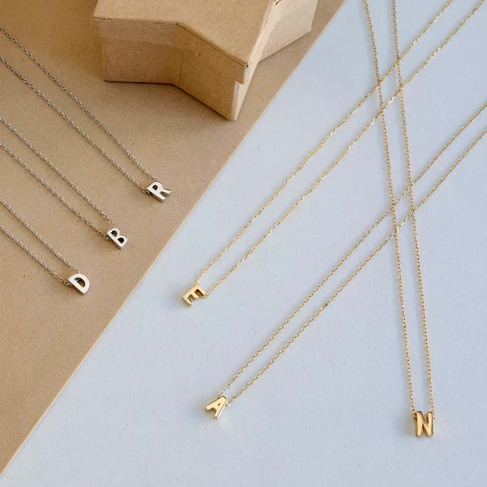 Minimalist Initial Letter Necklace - Personalised Pendant