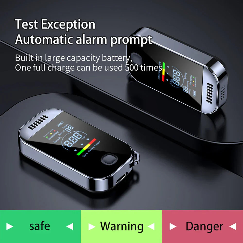 Digital Alcohol Tester with LCD Display - USB Rechargeable