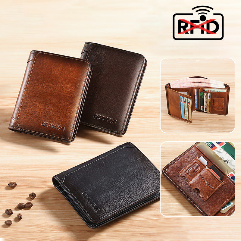 RFID Blocking Wallet for Men - Slim Leather Card Holder