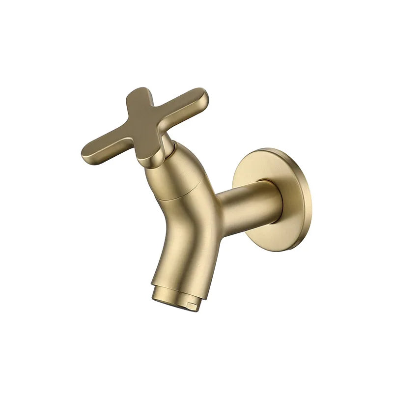 BrassFlow Wall-Mounted Cold Water Tap, Solid Brass