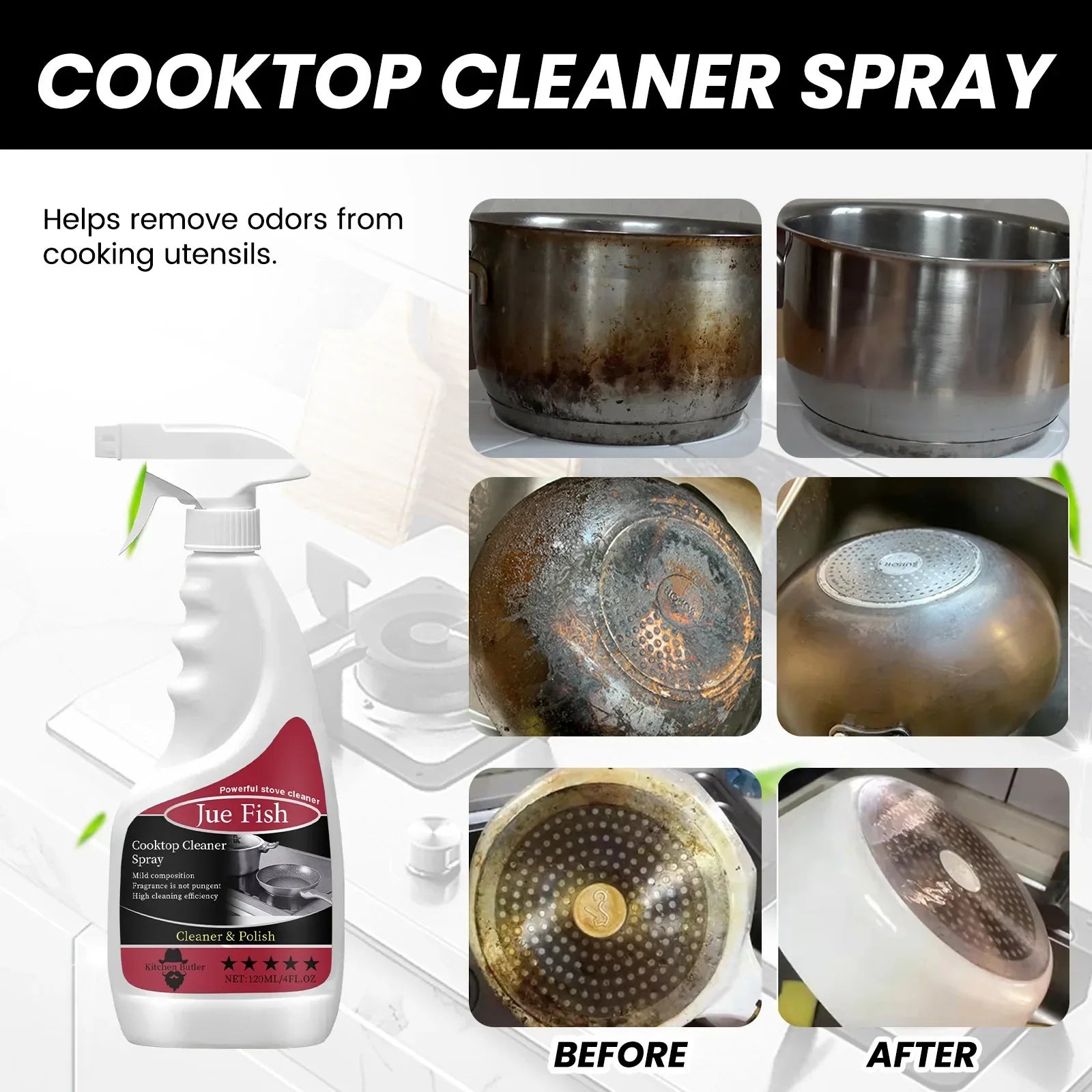 Cooktop Cleaner Spray - Heavy Duty Grease & Grime Remover