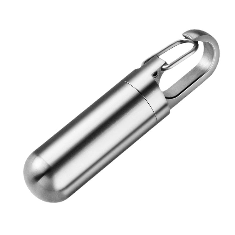 Waterproof Stainless Steel Pill Box Keychain