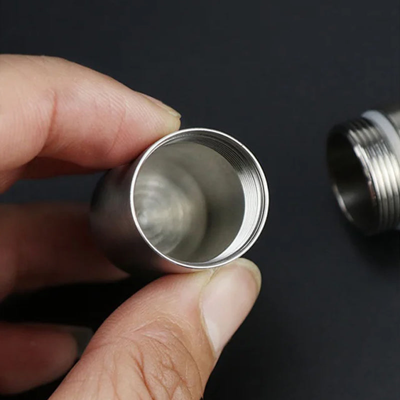 Waterproof Stainless Steel Pill Box Keychain