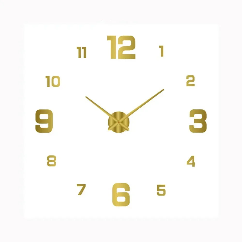 Silent Digital Wall Clock, Gradient Gold Design, 8-Inch