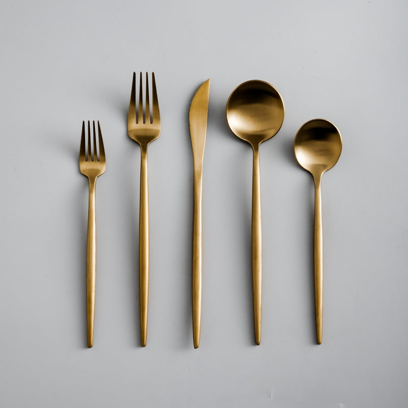 20-Piece Gold Cutlery Set - Minimalist Stainless Steel