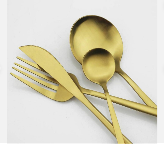 20-Piece Gold Cutlery Set - Minimalist Stainless Steel