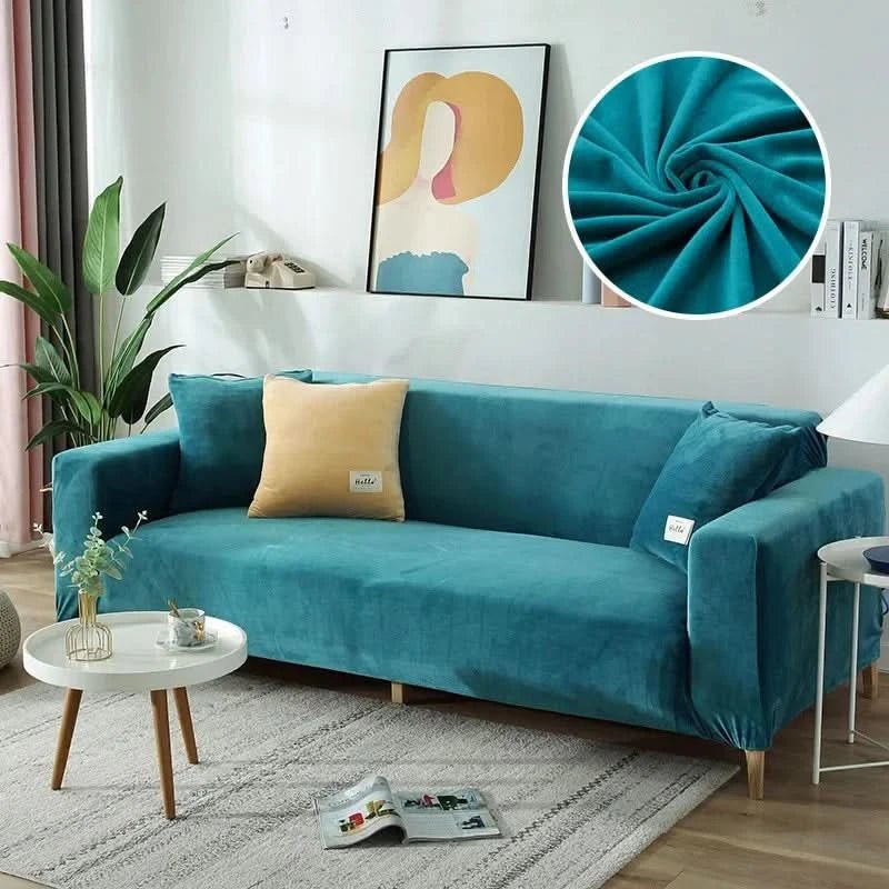 Stretch Velvet Sofa Cover - Soft Furniture Protector