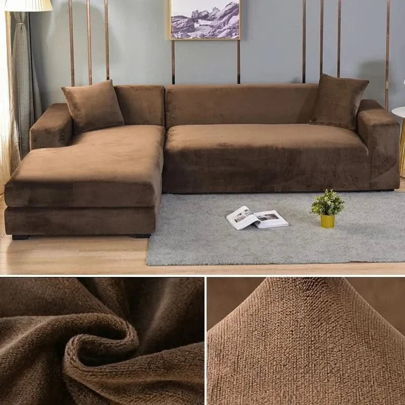 Stretch Velvet Sofa Cover - Soft Furniture Protector