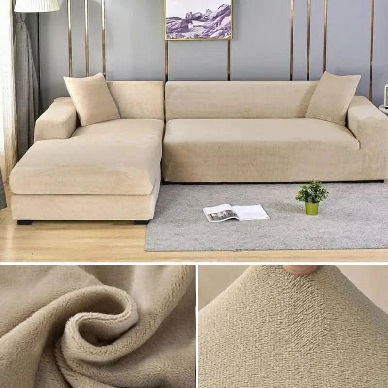 Stretch Velvet Sofa Cover - Soft Furniture Protector