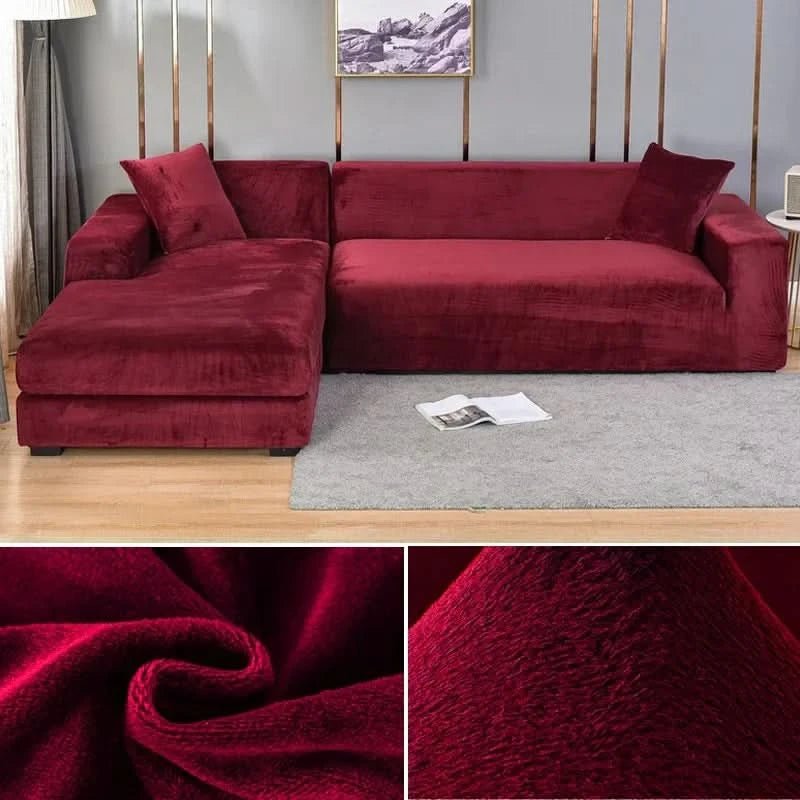 Stretch Velvet Sofa Cover - Soft Furniture Protector