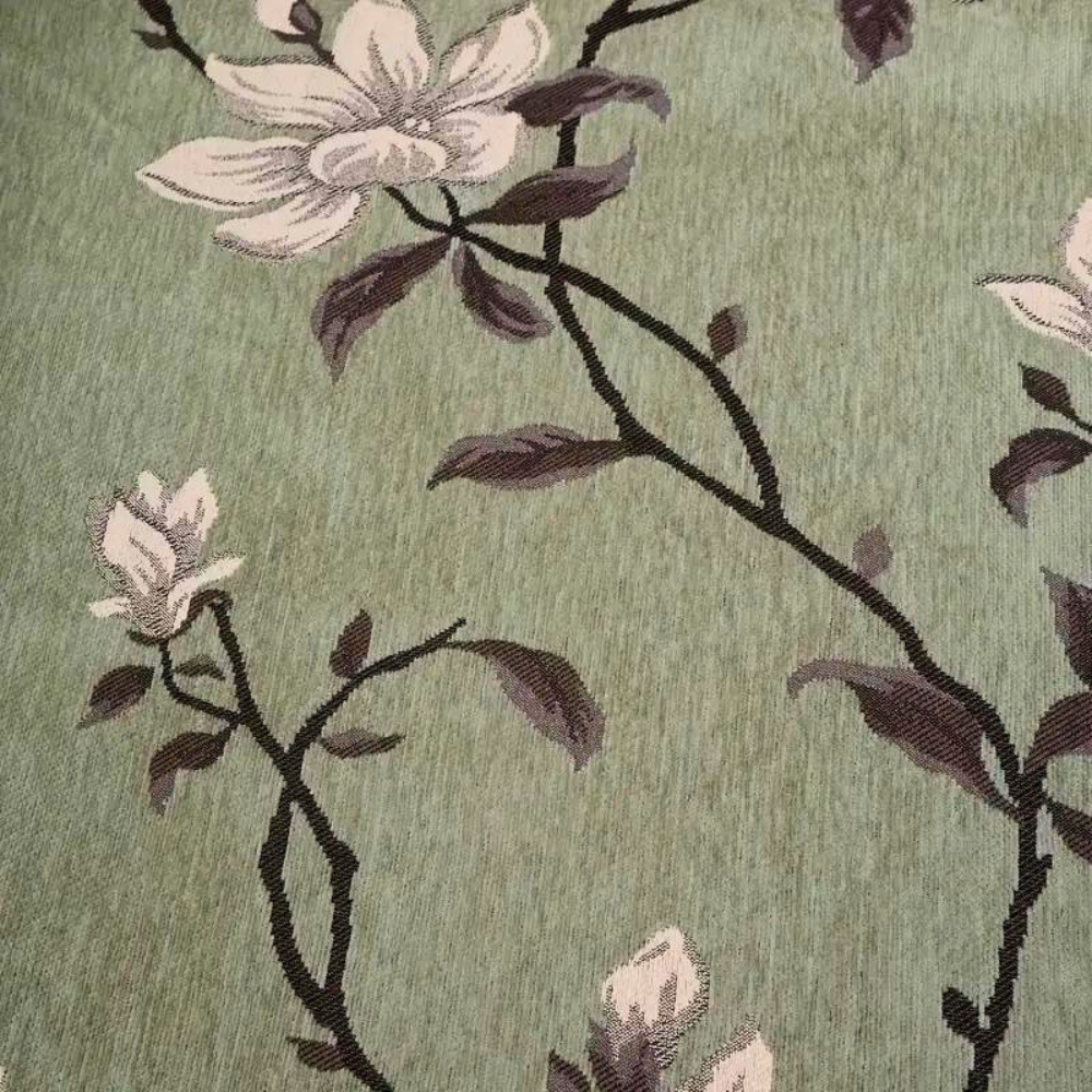 Vintage Floral Chenille Couch Protector with Tassel Detail