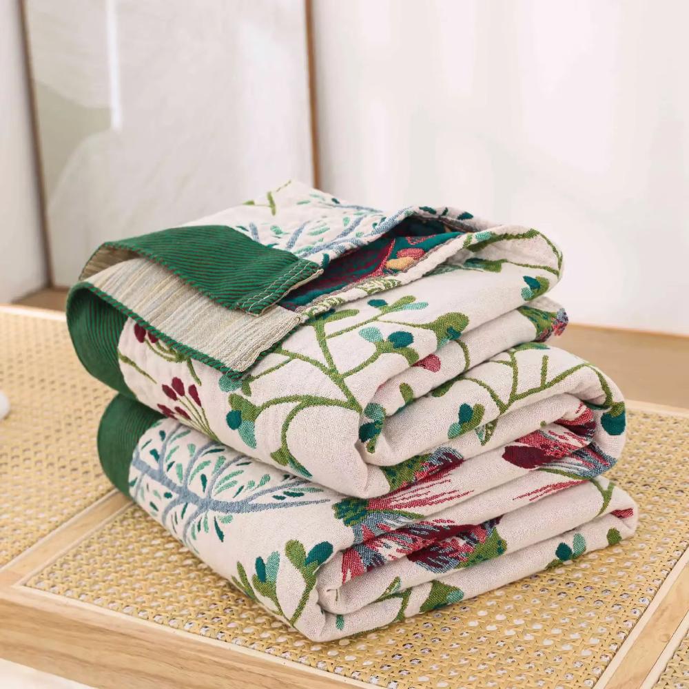 Organic Cotton Gauze Blanket - Soft 4-Layer Throw