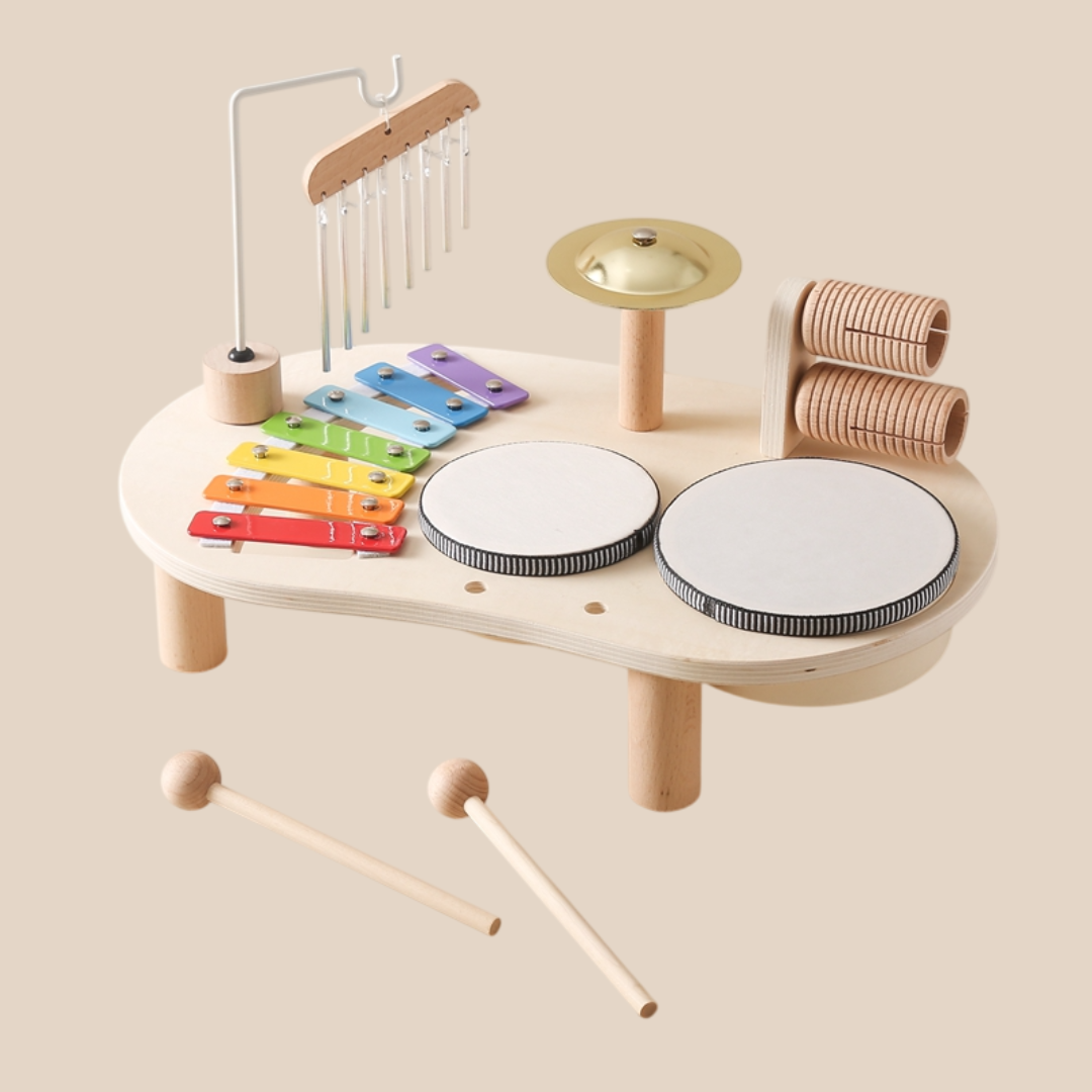 Wooden Musical Learning Table - Multi-Instrument Activity Set
