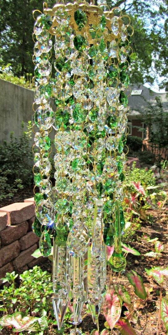 Crystal Garden Wind Chime - Rainbow Prism Suncatcher
