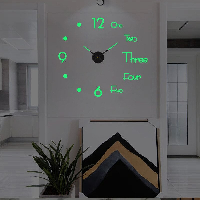 Black Quartz Statement Wall Clock - Modern Home Decor