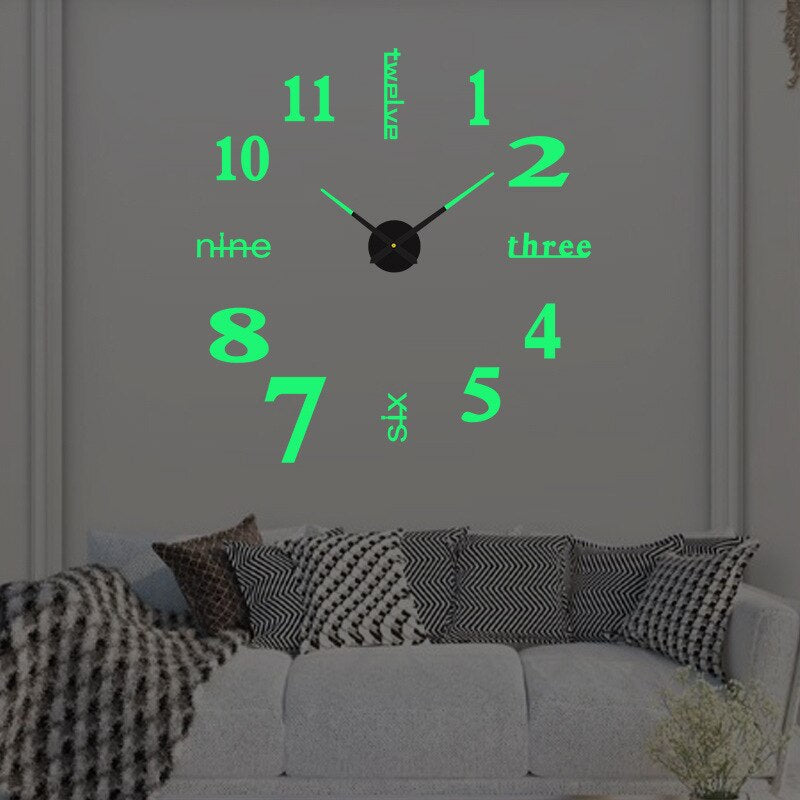 Black Quartz Statement Wall Clock - Modern Home Decor