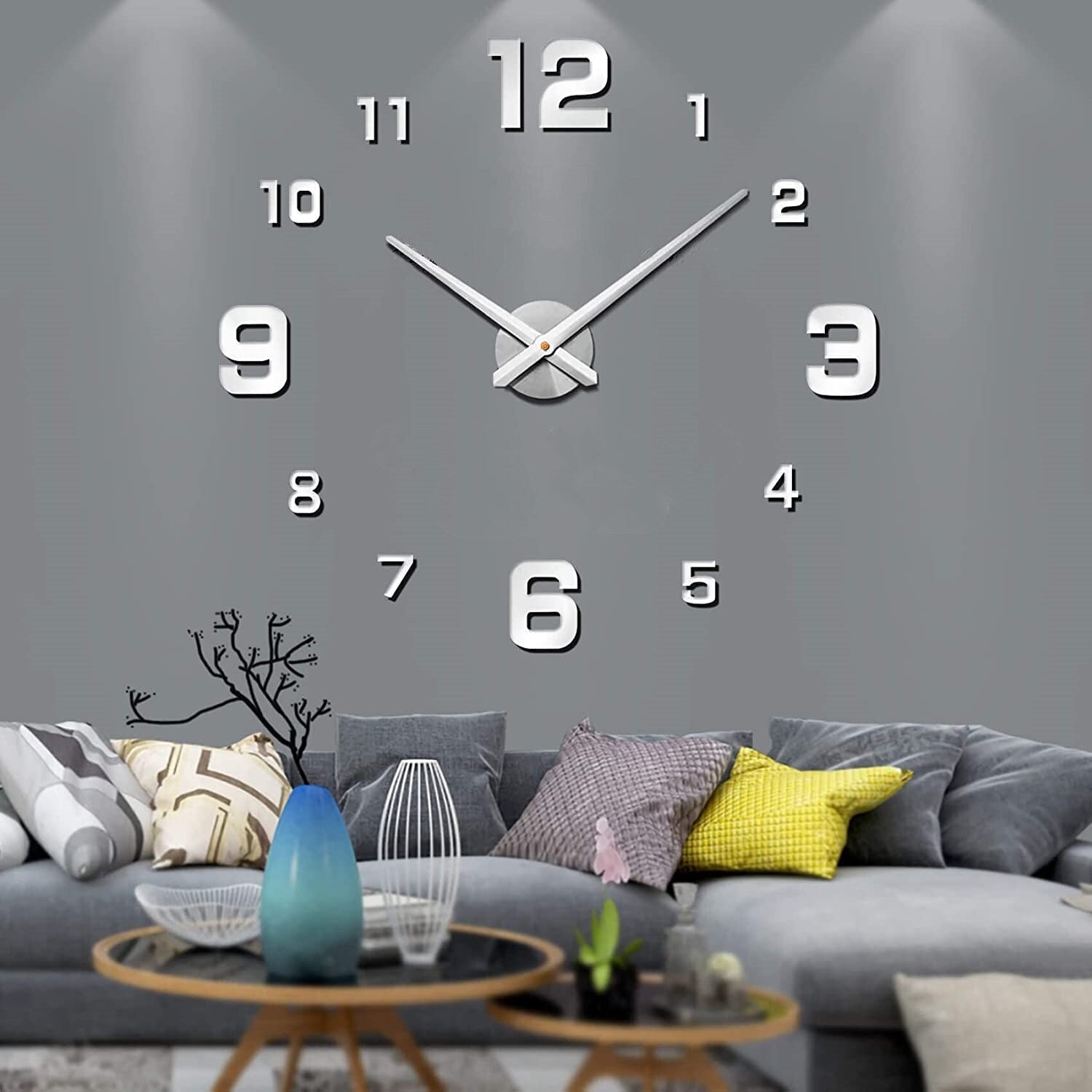 Black Quartz Statement Wall Clock - Modern Home Decor