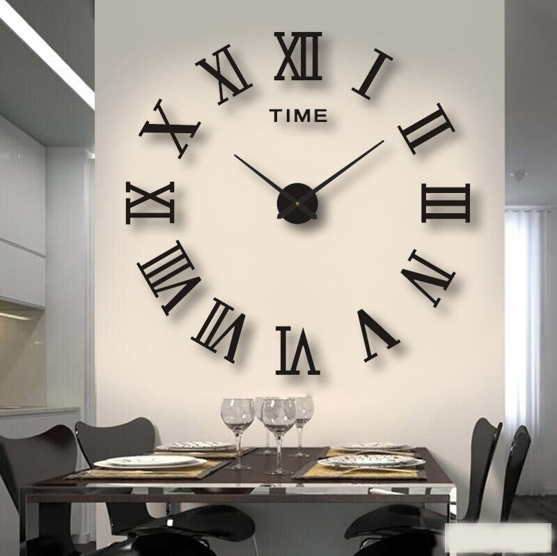 Black Quartz Statement Wall Clock - Modern Home Decor