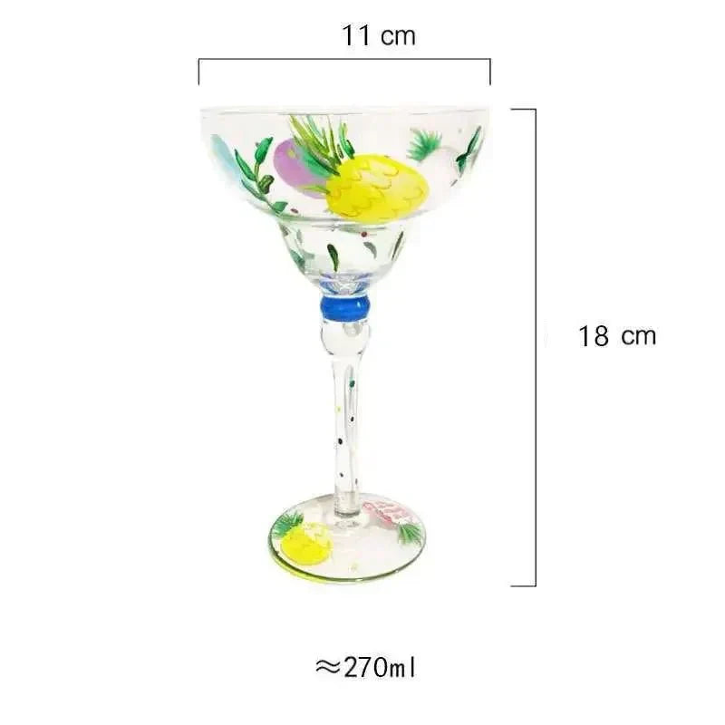 Coloured Margarita Cocktail Glass - Handcrafted, 270ml