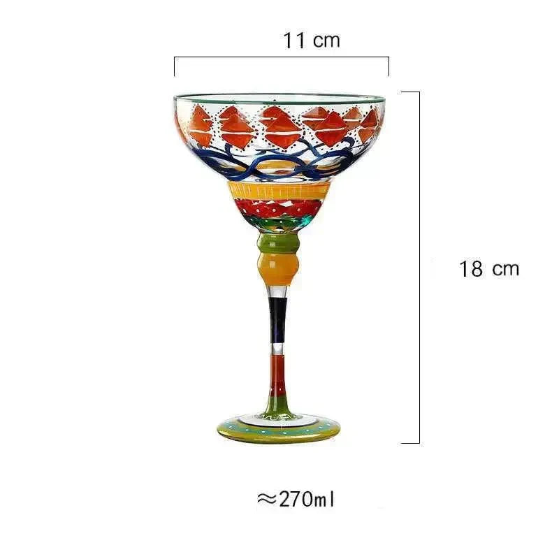 Coloured Margarita Cocktail Glass - Handcrafted, 270ml