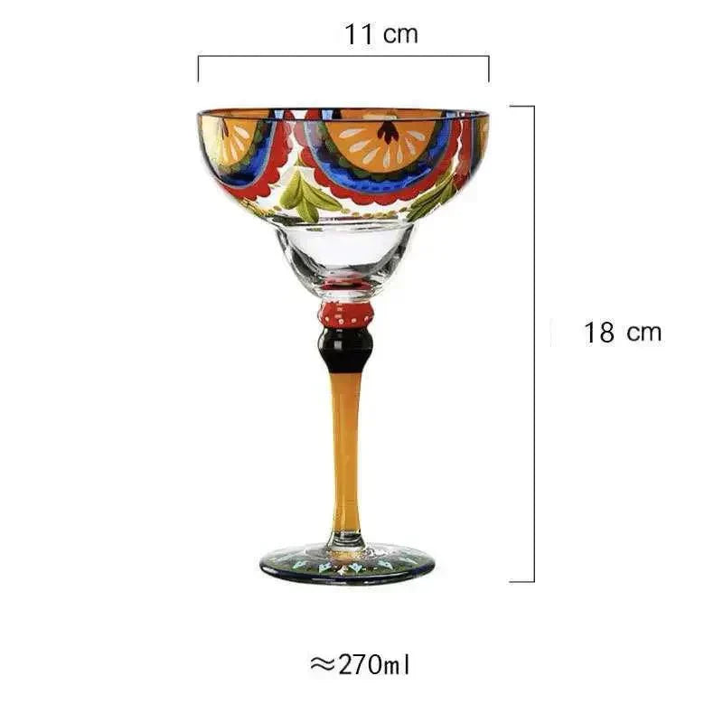 Coloured Margarita Cocktail Glass - Handcrafted, 270ml