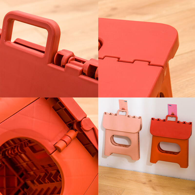 Portable Folding Step Stool with Handle - Space-Saving