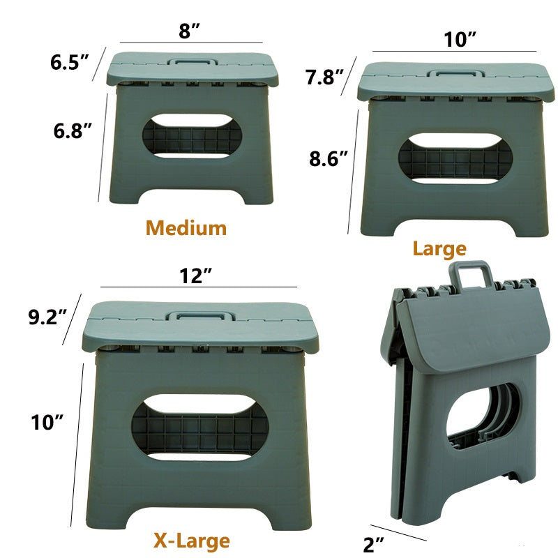 Portable Folding Step Stool with Handle - Space-Saving