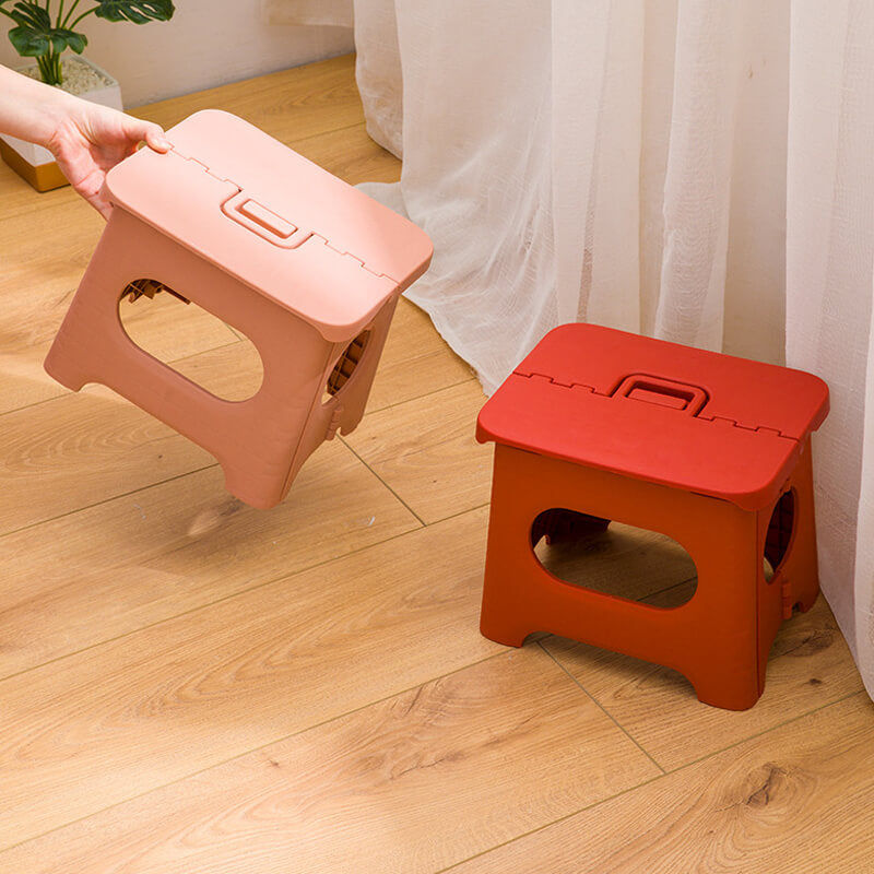 Portable Folding Step Stool with Handle - Space-Saving