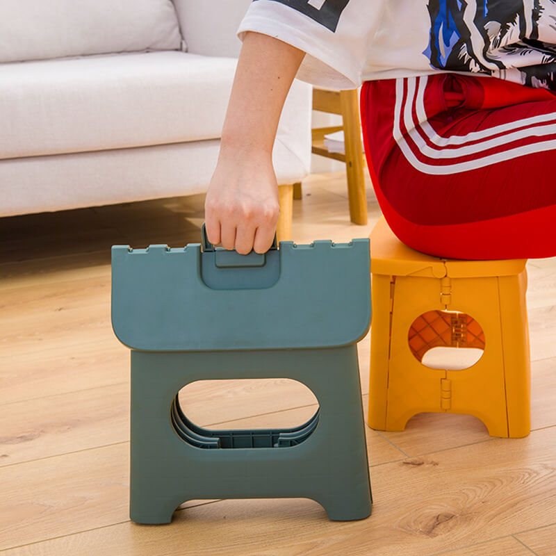 Portable Folding Step Stool with Handle - Space-Saving