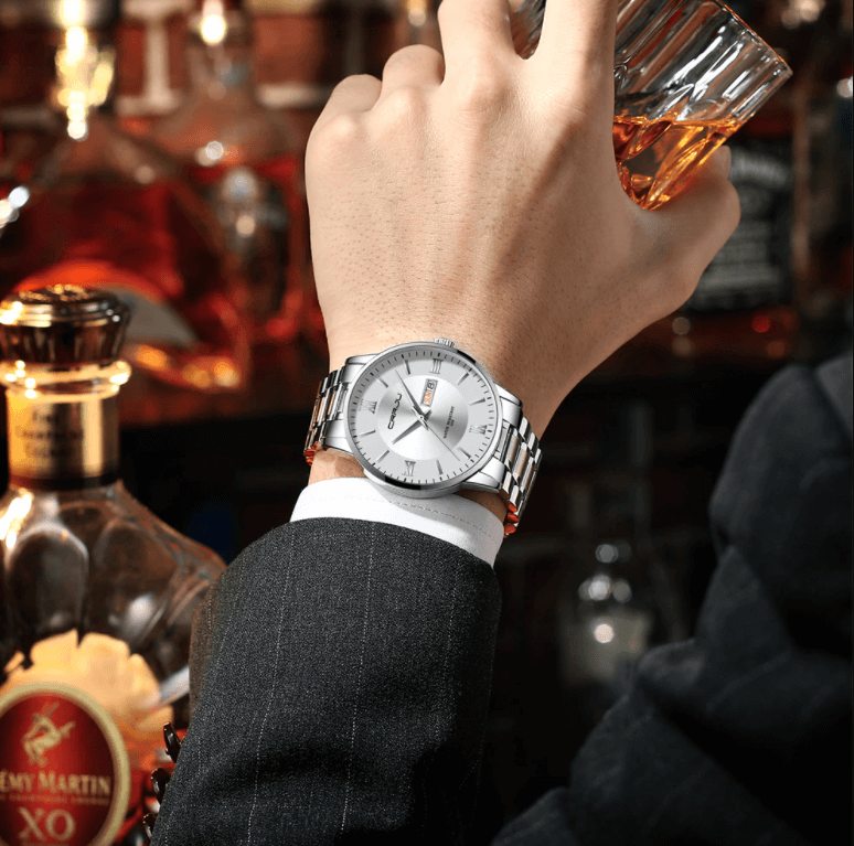 Men's Waterproof Sports Watch - Stainless Steel Chronograph