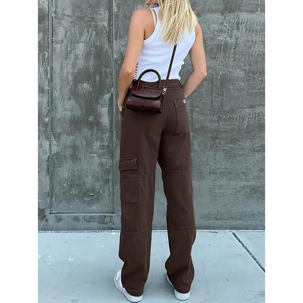 Women's Casual Cargo Trousers - Comfortable Relaxed Fit