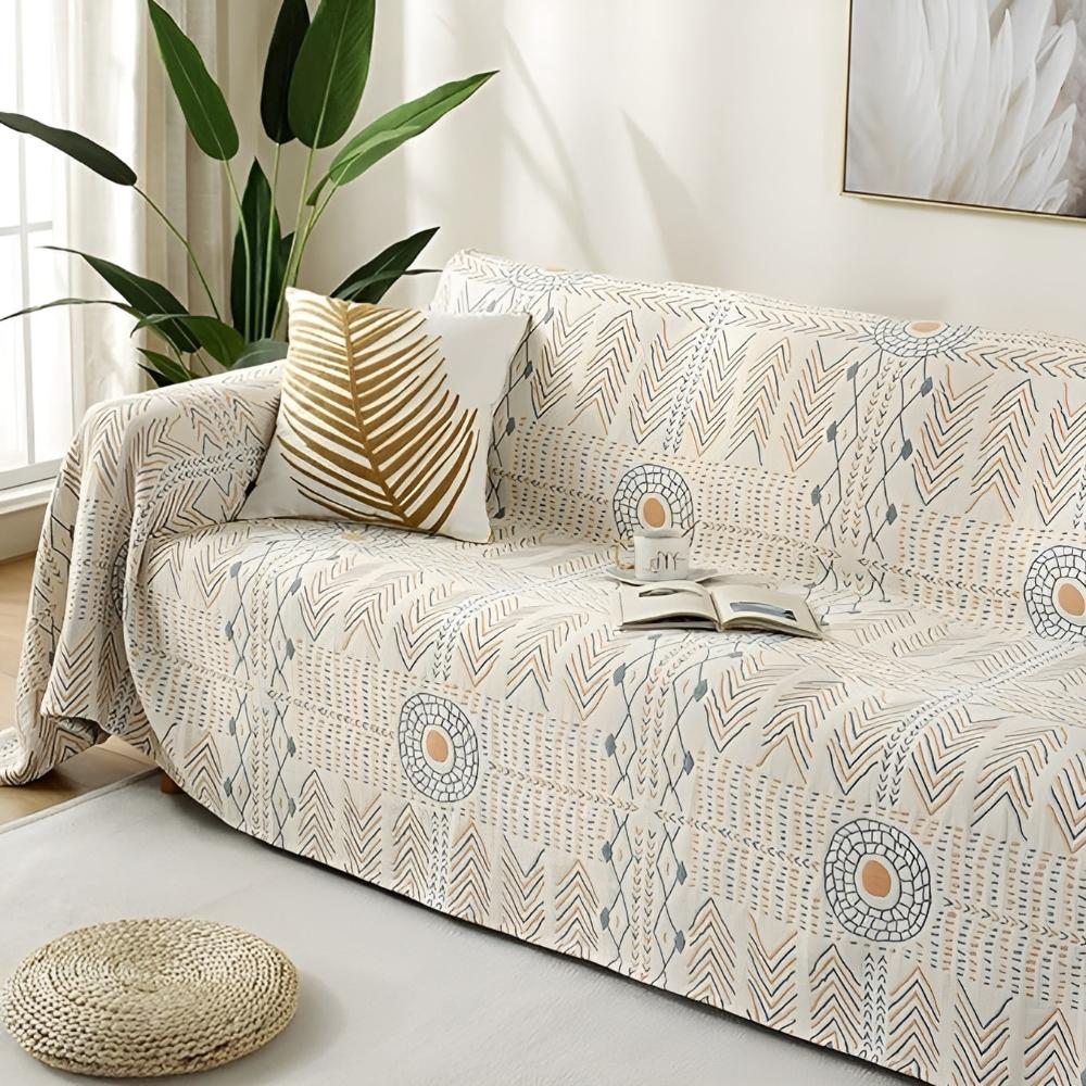Reversible Cotton Throw Blanket - Cosy Dual-Sided Sofa & Bed Throw