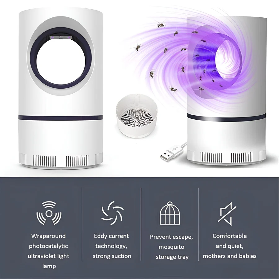 UV Light Insect Trap - Indoor/Outdoor Mosquito and Fly Catcher