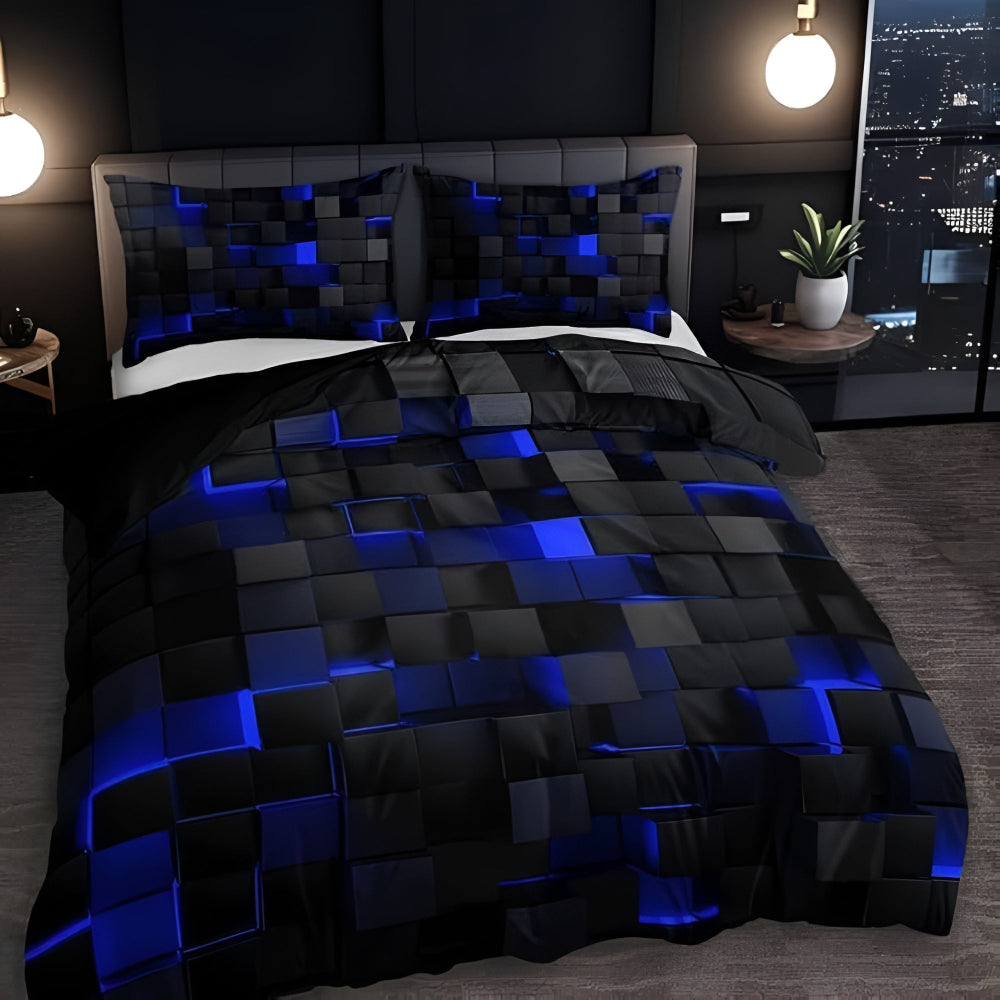 GEOMATRIX 3-Piece Quilt Cover Set, Modern Bedding