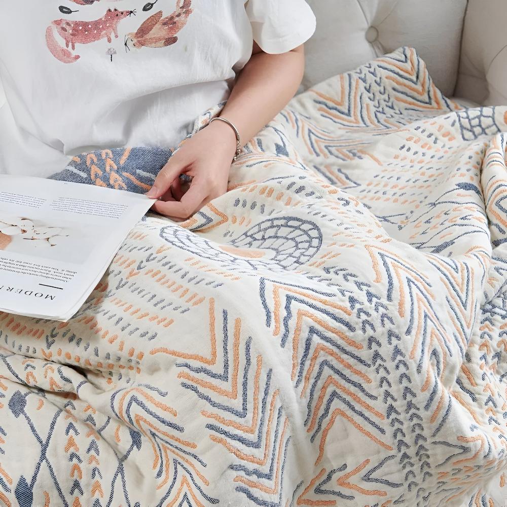 Reversible Cotton Throw Blanket - Cosy Dual-Sided Sofa & Bed Throw
