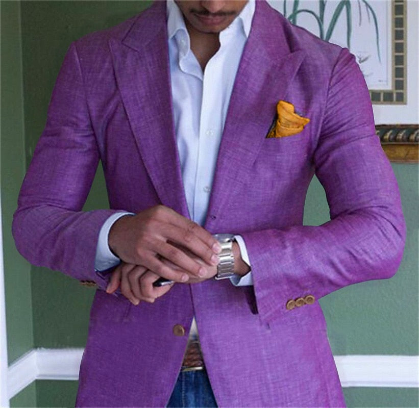 Cotton Linen Blazer for Men | Breathable Summer Jacket