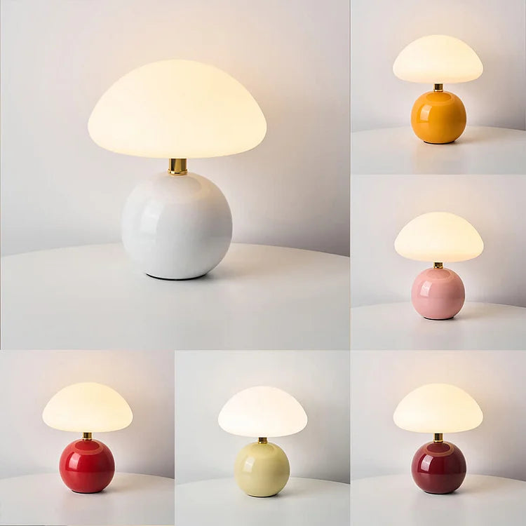French Cream Mushroom Table Lamp - Adjustable LED